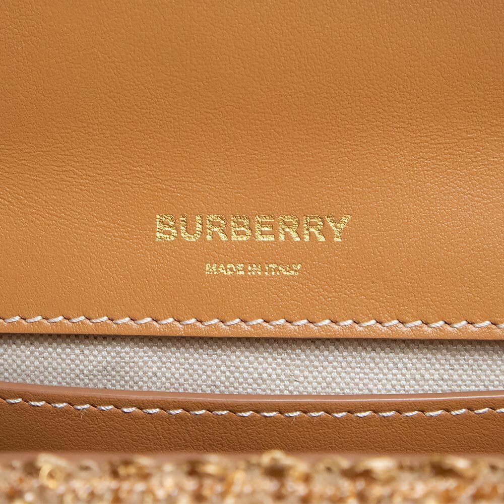 Burberry Effect Laura Chain Shoulder Bag Viscose Polyurethane Leather Beige - Picture 10 of 10